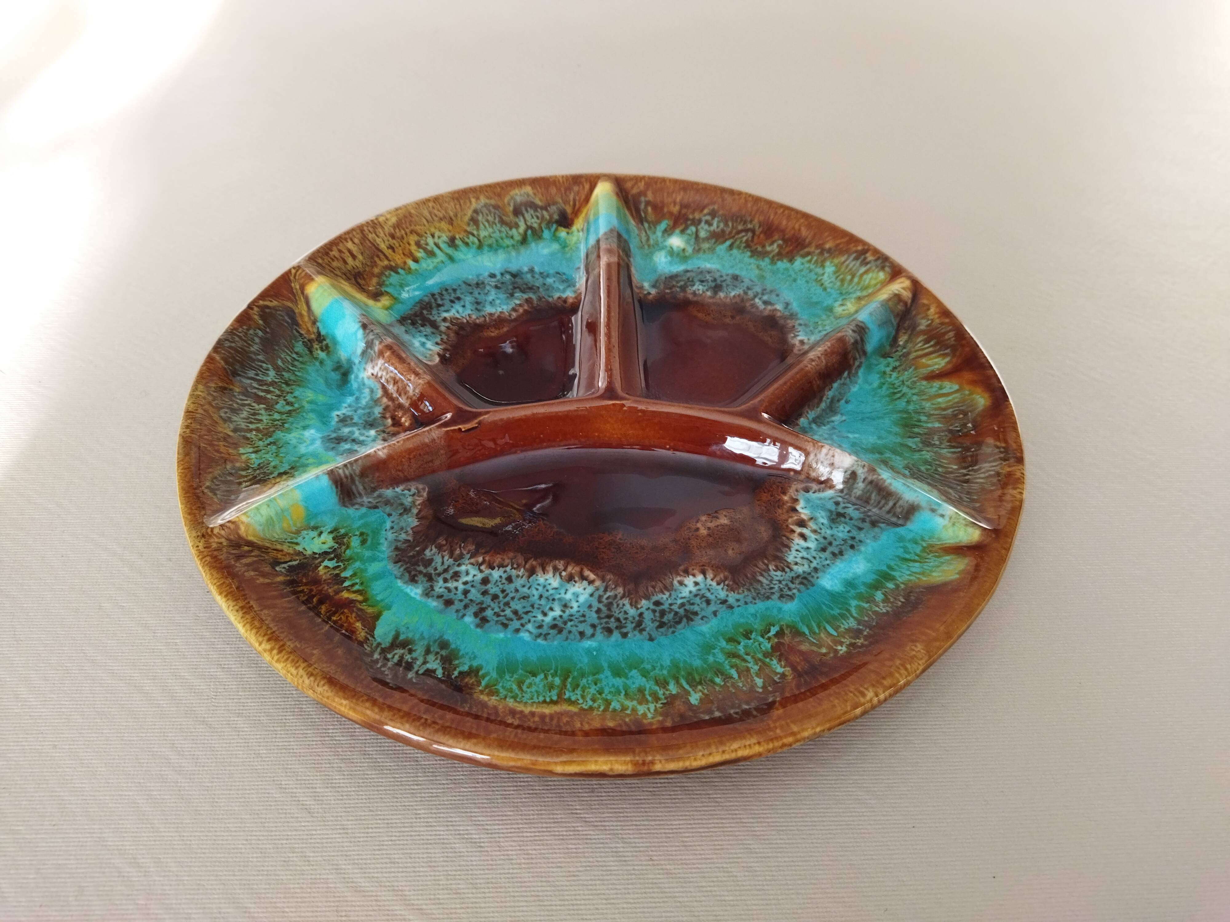 Compartmentalized plate Dema Ceram Vallauris