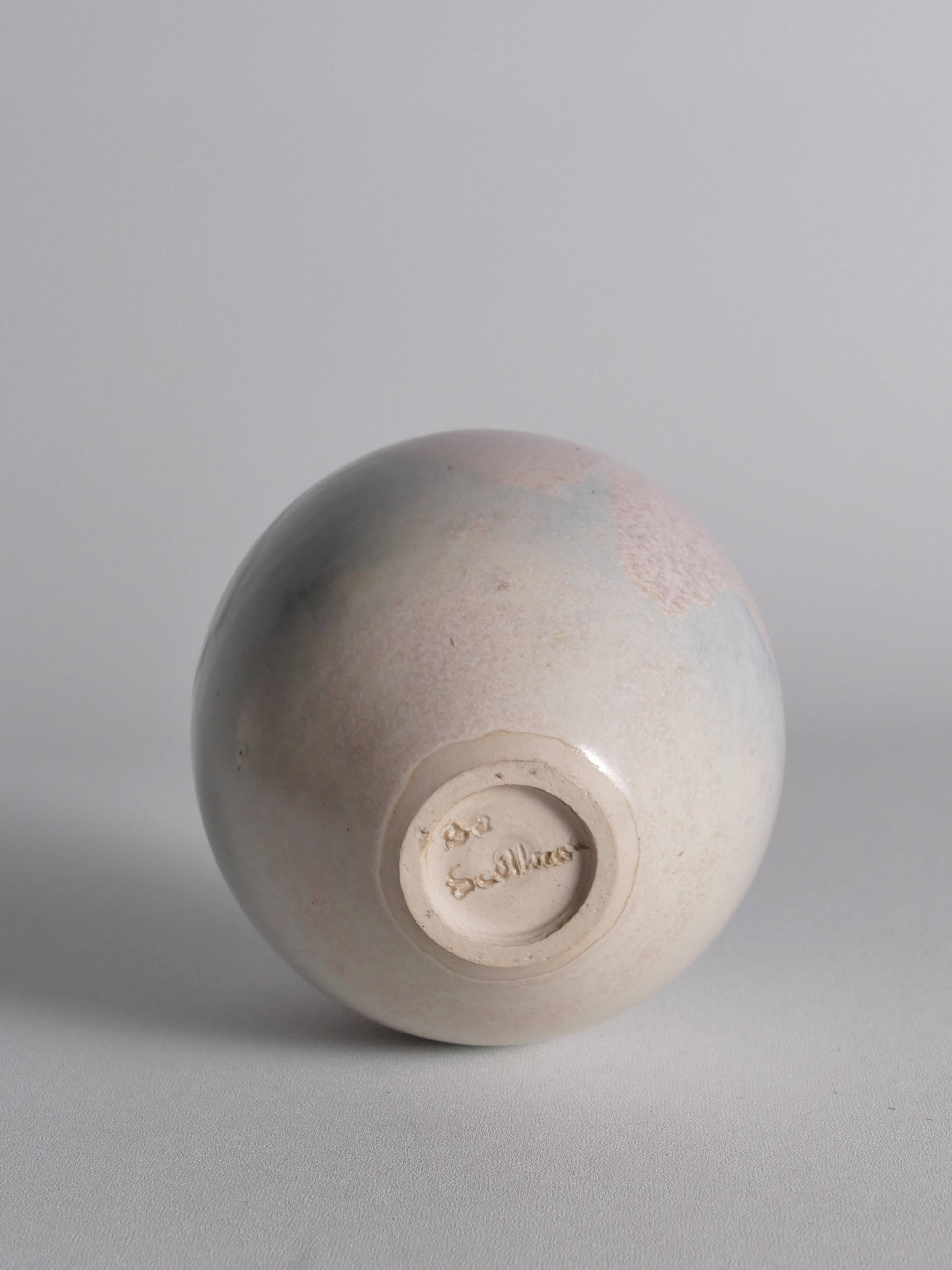 Vase en grès unique Bo Scullman, moderne scandinave, fin du 20e siècle