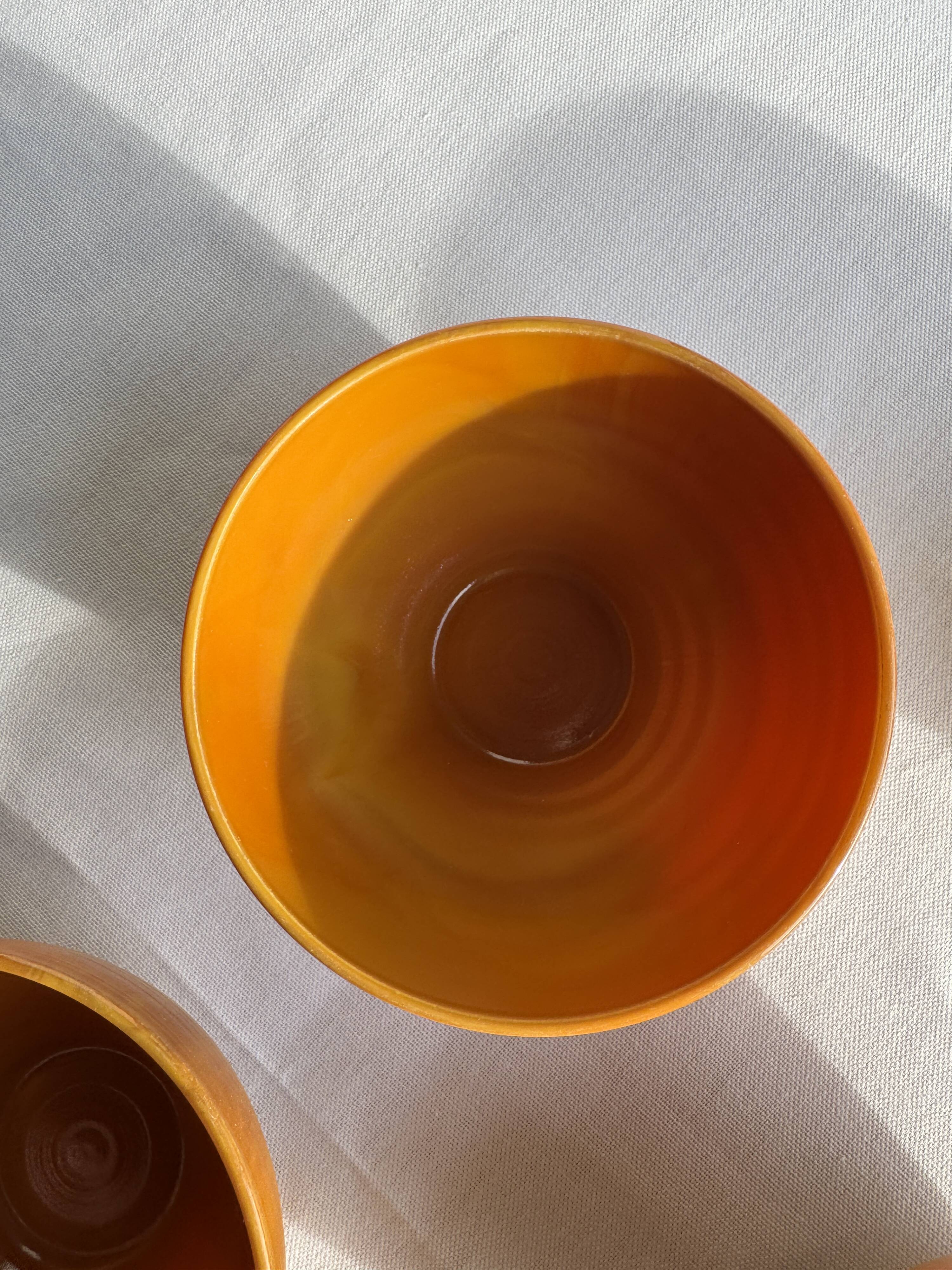 Lot de 4 petits bols marrons en verre H12 D13