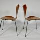 Pair of teak chairs, Arne Jocobsen 6O series No. 7.
