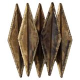 Brutalist wall lamp in brass by Svend Aage Holm Sørensen, 1960s.