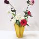 Art Deco Star Shaped Yellow Glass Vase Attributed to Pierre D'Avesn for Dau