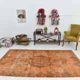 5x9 brunt orange classic turkish rug, 151x266cm