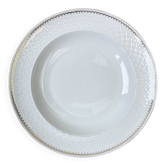 Plat creux porcelaine blanche dorée BAVARIA modèle "Annabell" -