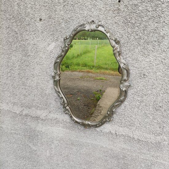 Silver art deco mirror