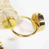 Set of two vintage brass and amber glass wall lamps by Wila Leuchten