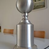 See delmas lamp 70's with fabric and metal lampshade