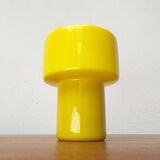 Mid-century yellow glass table lamp model 120 by Uno & Östen Kristiansson for Luxus, Vittsjö, Sweden, 1950s.