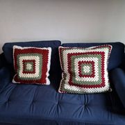Retro crochet cushions