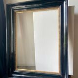 Cadre en bois ancien noir et doré 62 cm x 49 cm