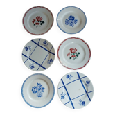 6 assiettes à dessert anciennes dépareillées