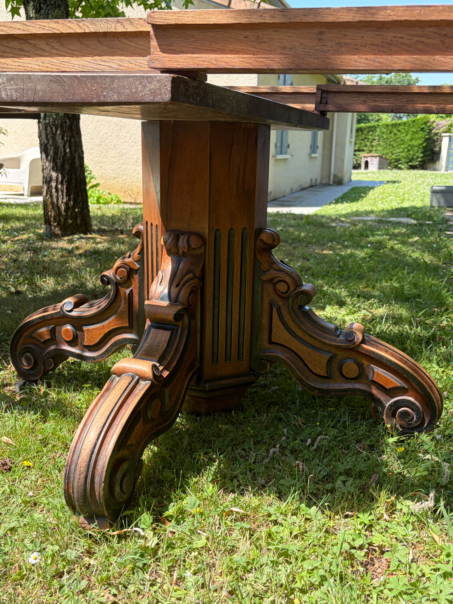 Walnut table for 12, 14 place settings 1990