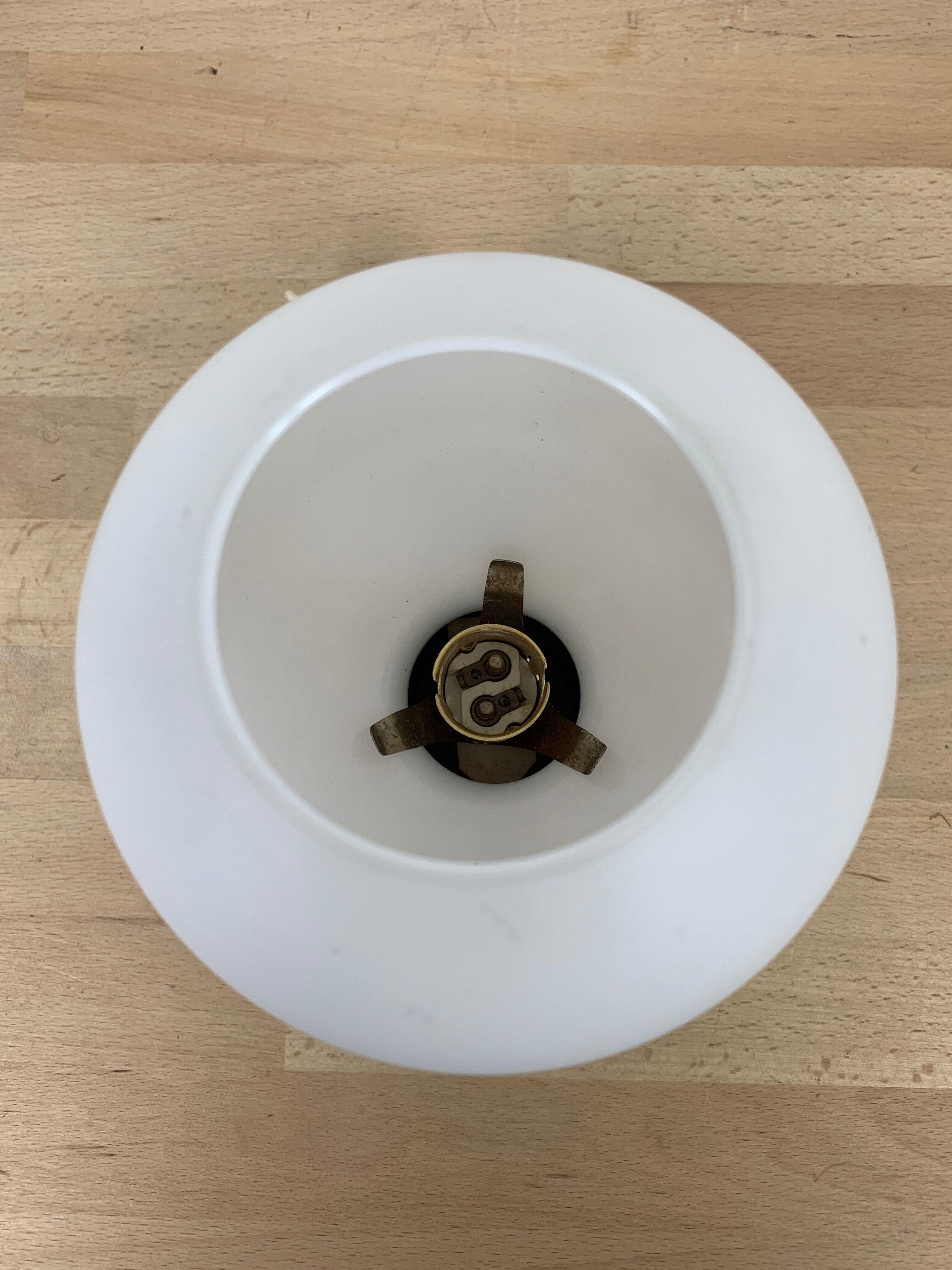 Wall lamp opaline globe aluminum 70s space age