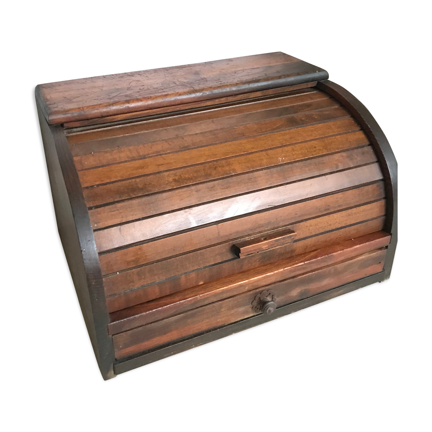 Vintage wooden curtain box