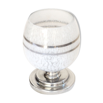 Lampe verrerie ancienne filet argent