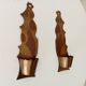 Vintage solid brass gold wall candle holder