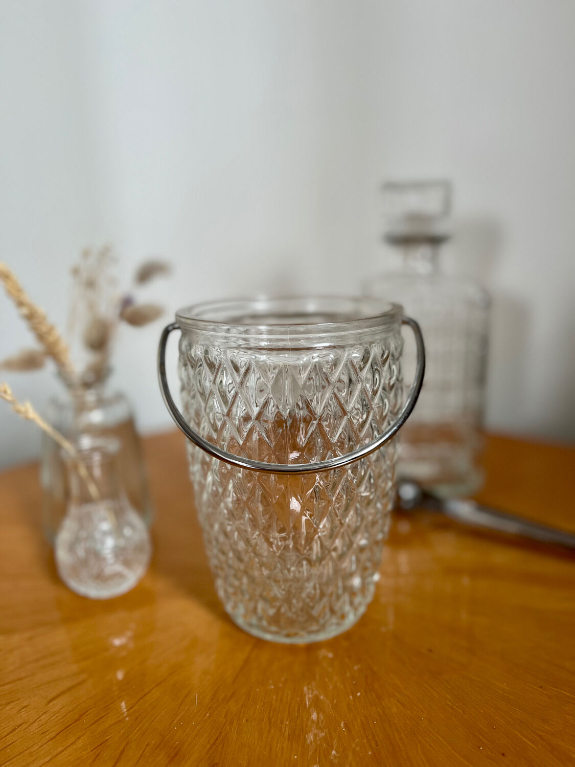 Vintage glass ice bucket