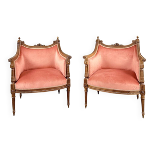 Paire de fauteuils bergères - louis xvi