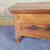 Louis XV low chest of drawers in solid cherry wood