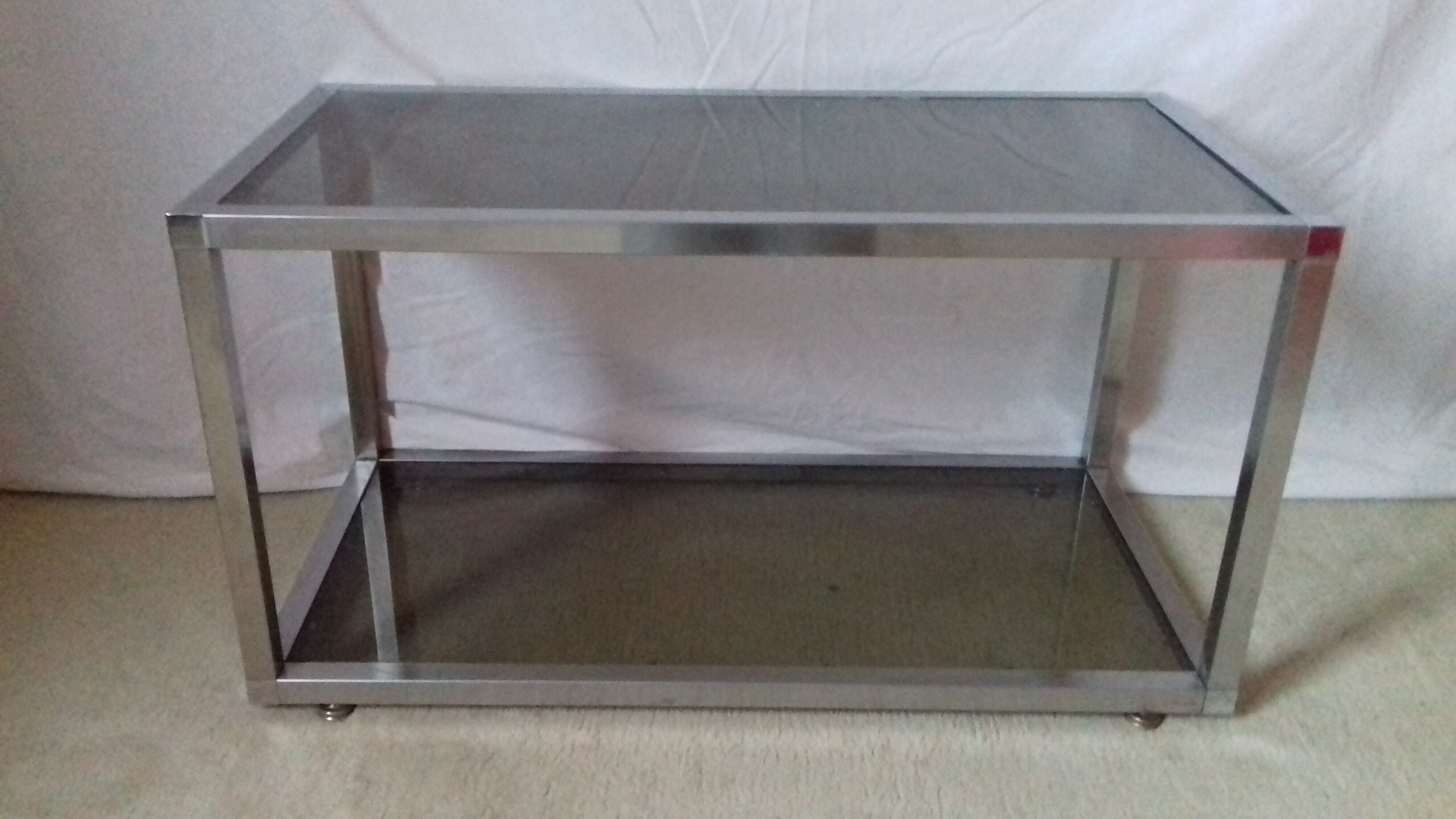 Coffee table modernist design metal and glass
