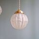 Pair of Art Deco pendant lights in pressed molded satin glass, 1920-30