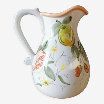 Hand-painted ceramic pitcher