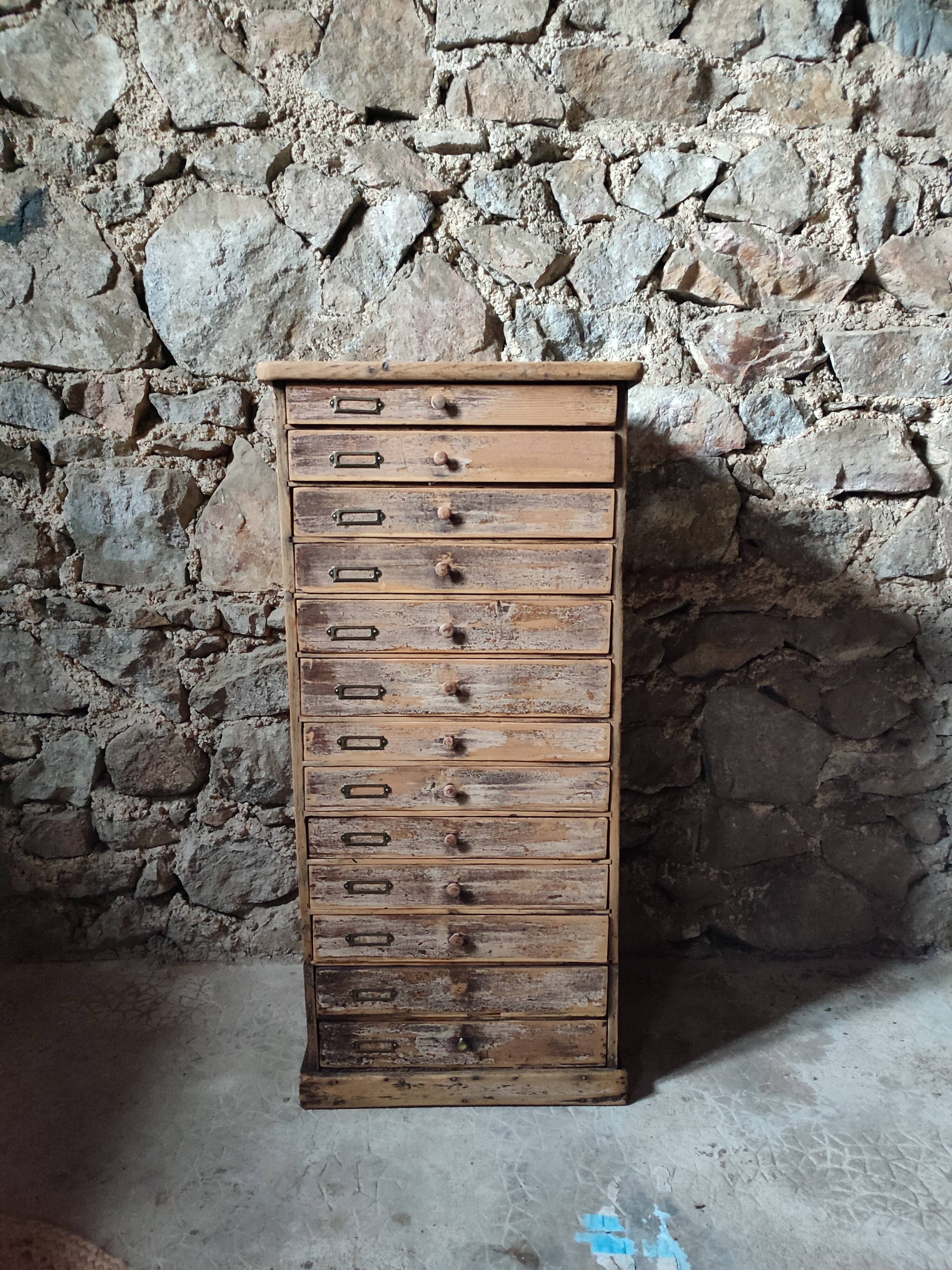 Antique loom furniture watchmaker's layette