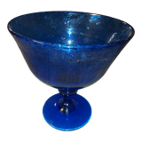 Glass cup of Biot, cobalt blue