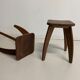 Paire de tabourets scandinaves en  palissandre