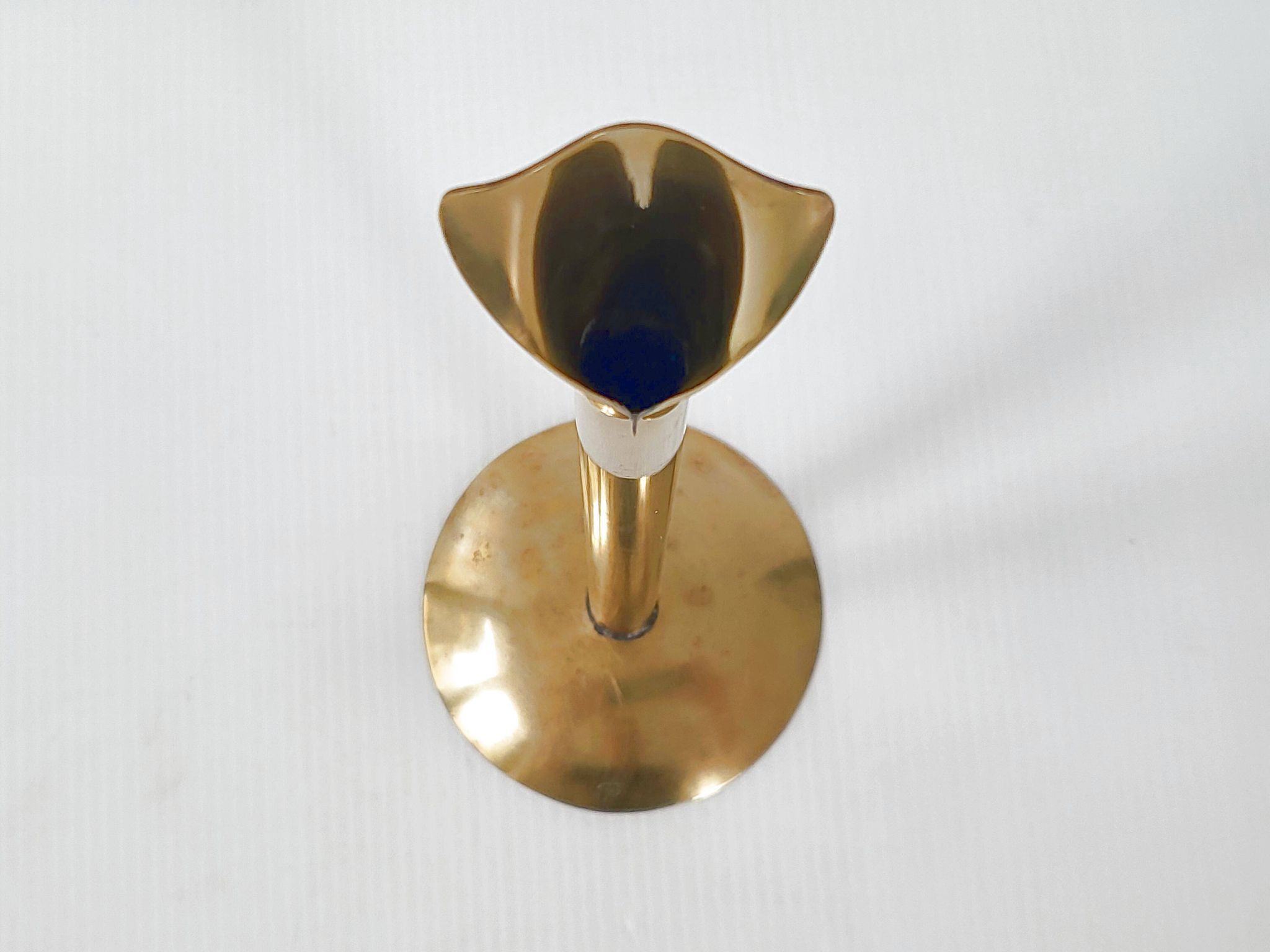 Vintage 1970 soliflore vase in gilded brass