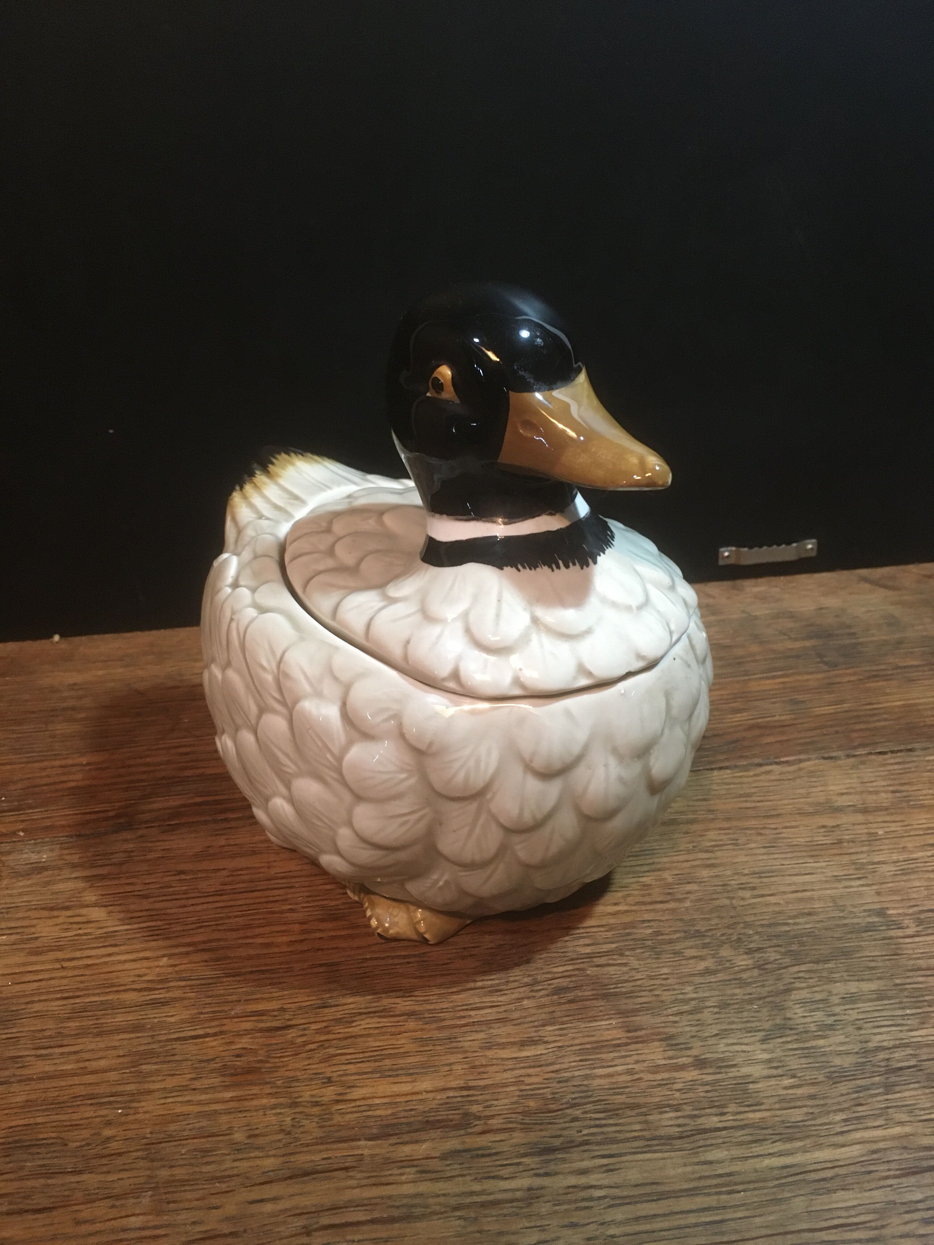Tiled duck with lid (Japan)