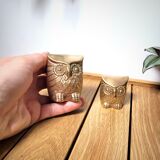 Pair brass owls