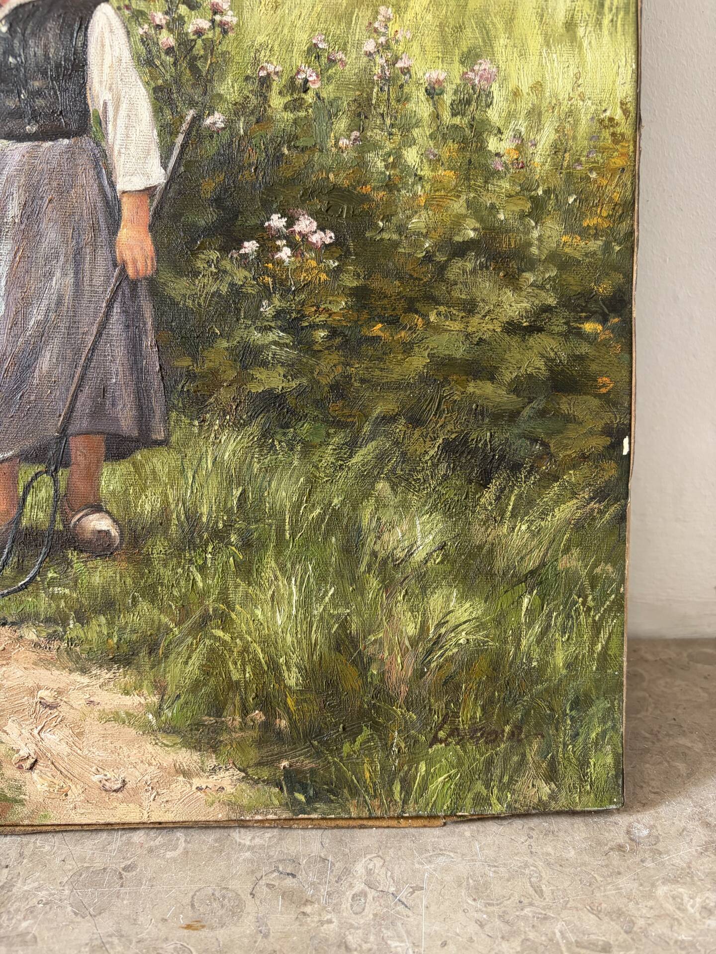The well-kept cows, landscape, oil on canvas signed.
