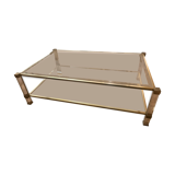 Table basse Pierre Vandel en lucite et métal doré