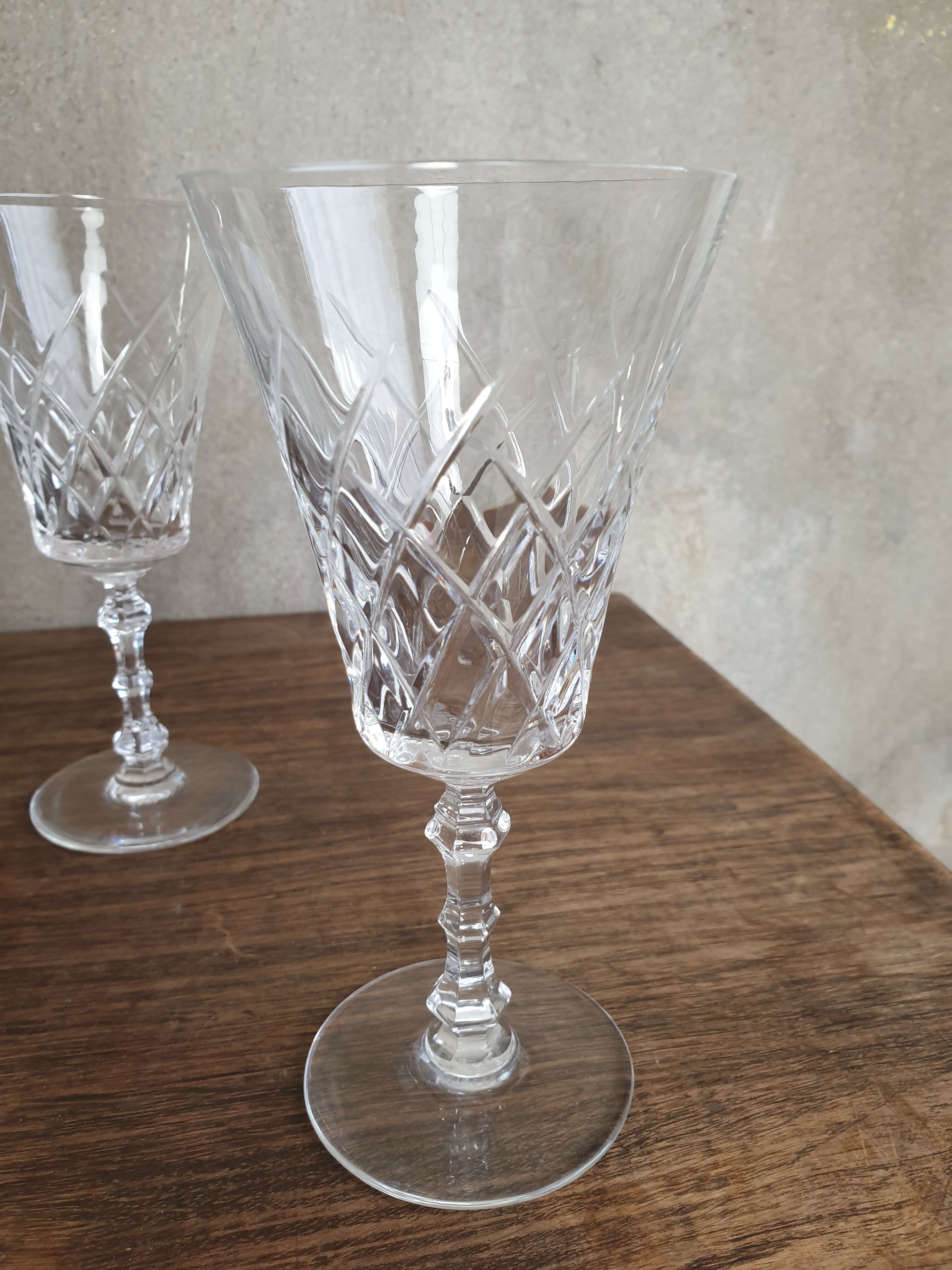 set of 7 crystal glasses