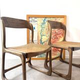 Paire de chaises cannée Baumann bémol - traîneaux