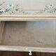 exotic wood console with a drawer