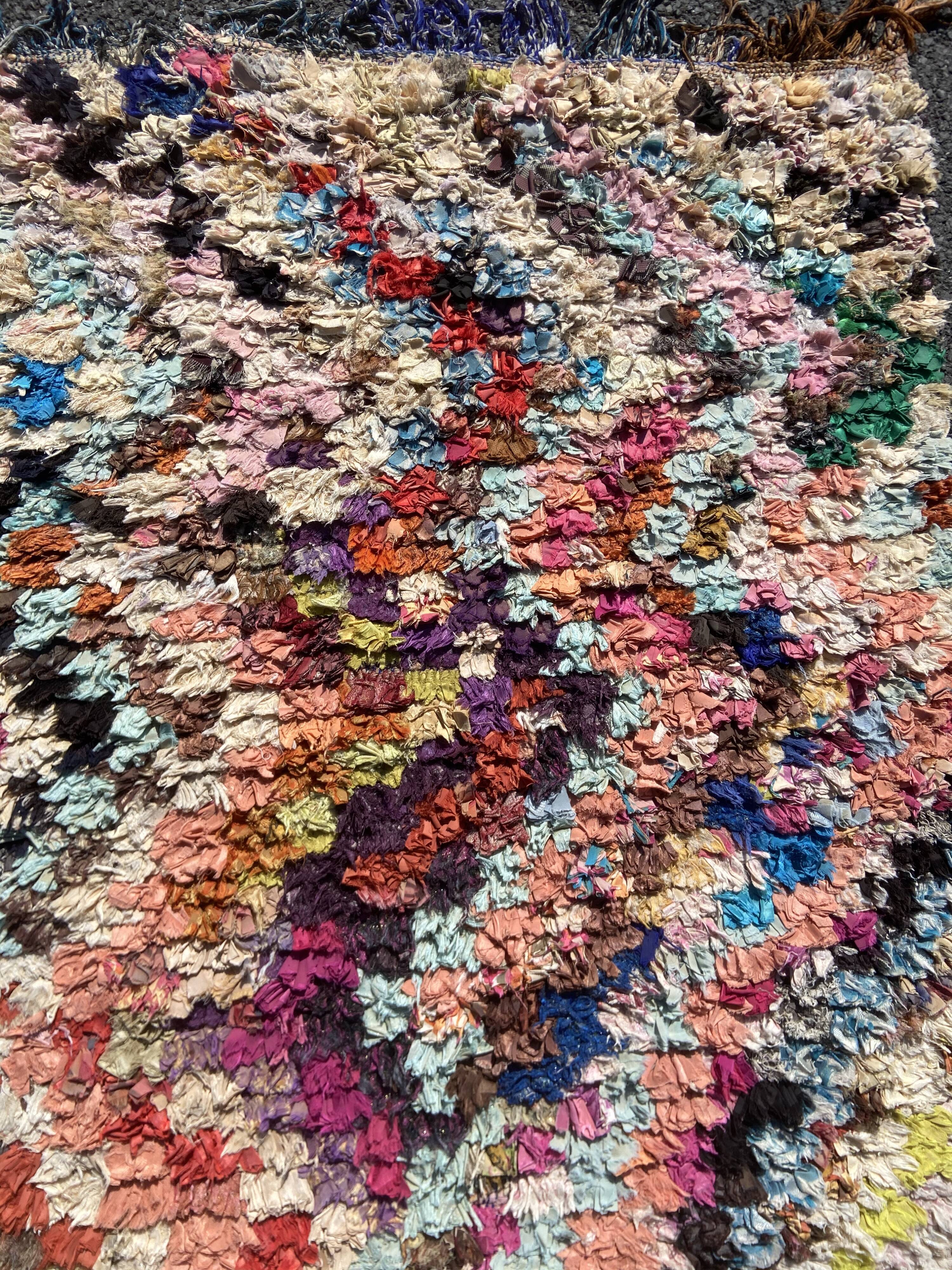 Moroccan carpet boucherouite 100x220 cm