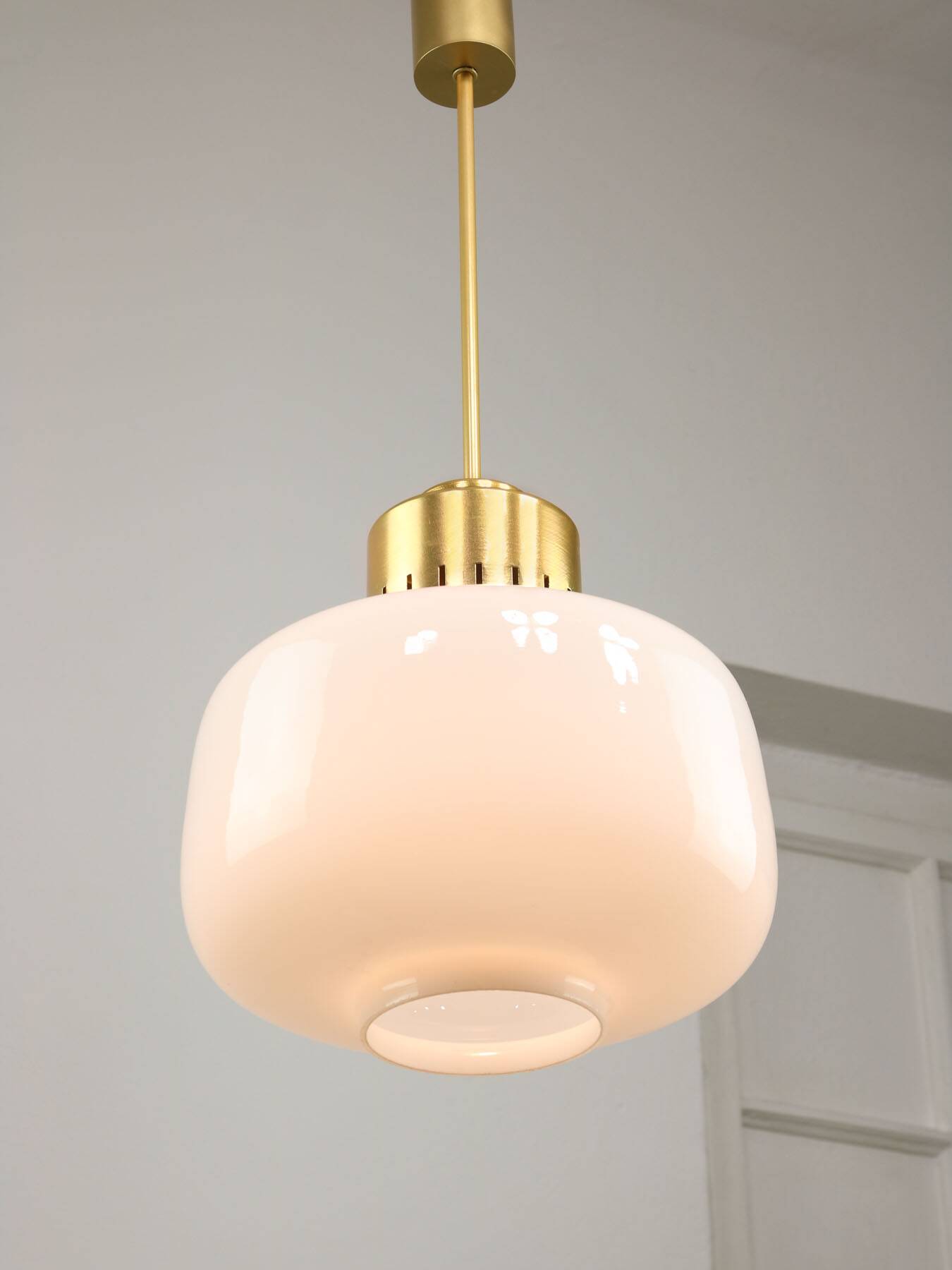 Pair of Mid-Century Opaline Pendant Lamps, 60s