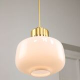 Pair of Mid-Century Opaline Pendant Lamps, 60s