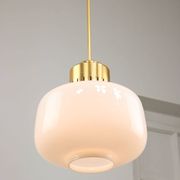 Pair of Mid-Century Opaline Pendant Lamps, 60s
