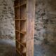 Vintage pine shelf with compartments, room divider, 1950s.