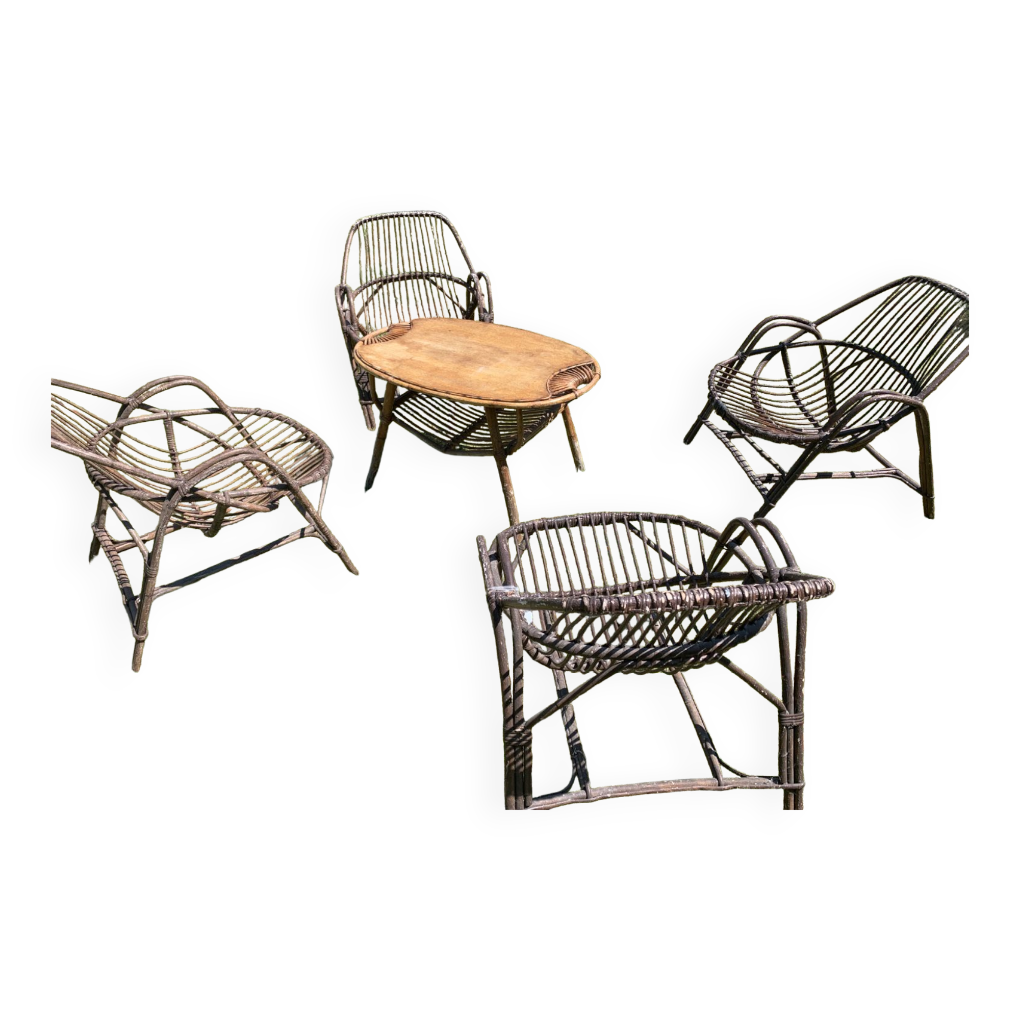 Salon jardin osier 70’s