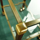 Dessert bar "Hollywood Regency" in gold metal, bevelled glass and mahogany