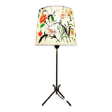 Mid-Century Modern Table Lamp in Brass with Vintage Gucci Shade