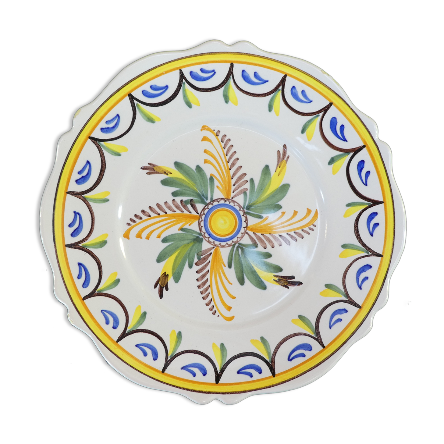 Assiette en faience de Malicorne signé émile Tessier