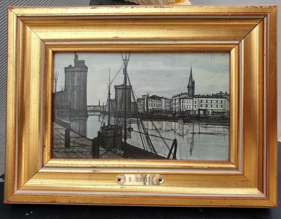 Vintage reproduction Bernard Buffet La Rochelle, the 3 towers