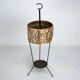 Mid-Century Umbrella Stand in Iron and Brass with Neoclassical Relief, Ital