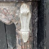 Fireplace Louis XV In Marble Of Waulsort, Levanto And White Statuary, XVIIIth Century