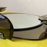 Mirror with glass sconces